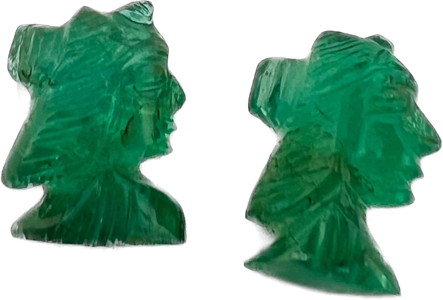 Carved Colombian emerald